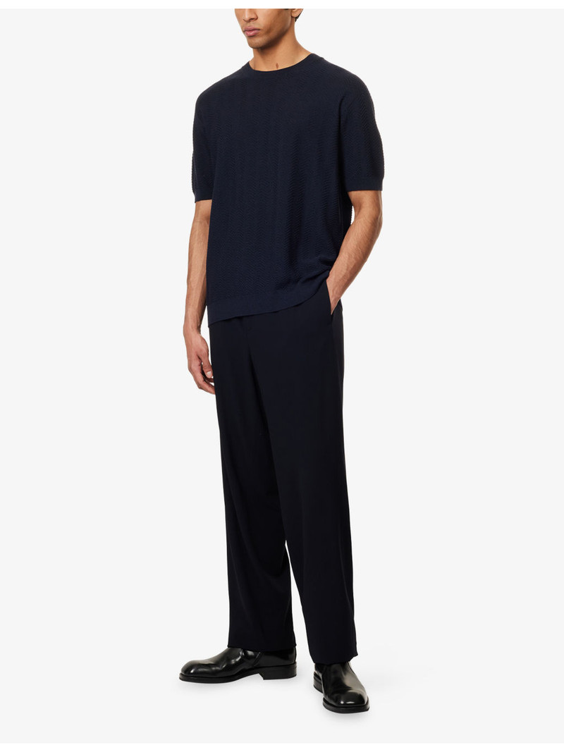 GIORGIO ARMANI Drawstring Straight-Leg Wool Trousers outlook