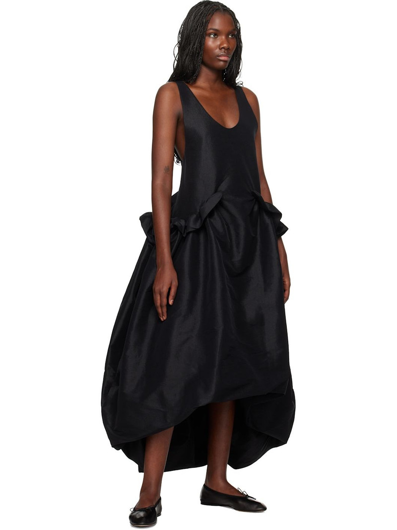 KIKA VARGAS SSENSE Exclusive Black Ramya Midi Dress outlook