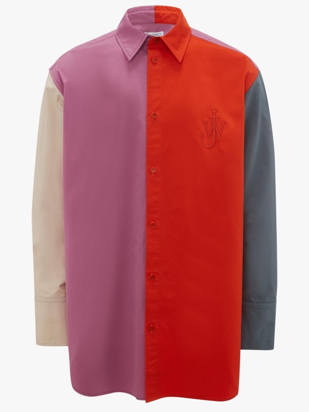 colour-block long-sleeved shirt - 1