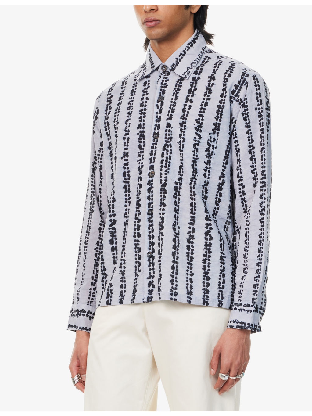 Shibori Patch-Pocket Cotton Shirt - 3