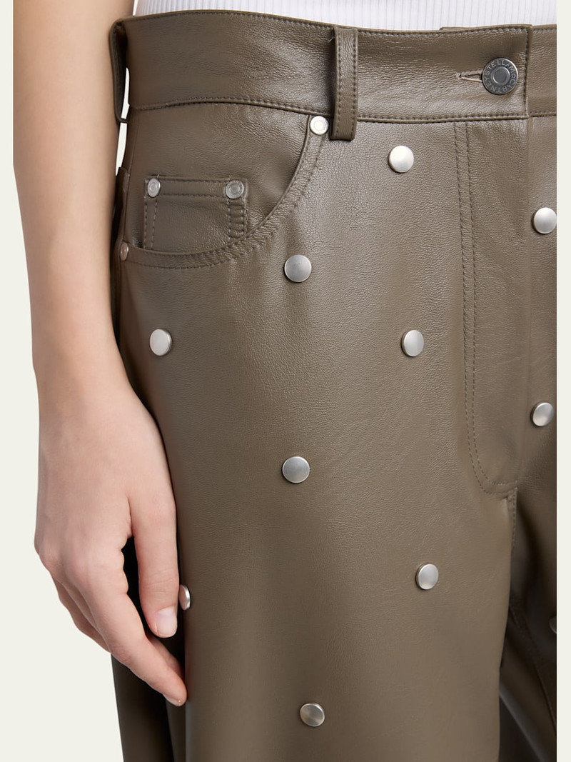 Alter Mat Faux-Leather Studded Barrel-Leg Pants 5