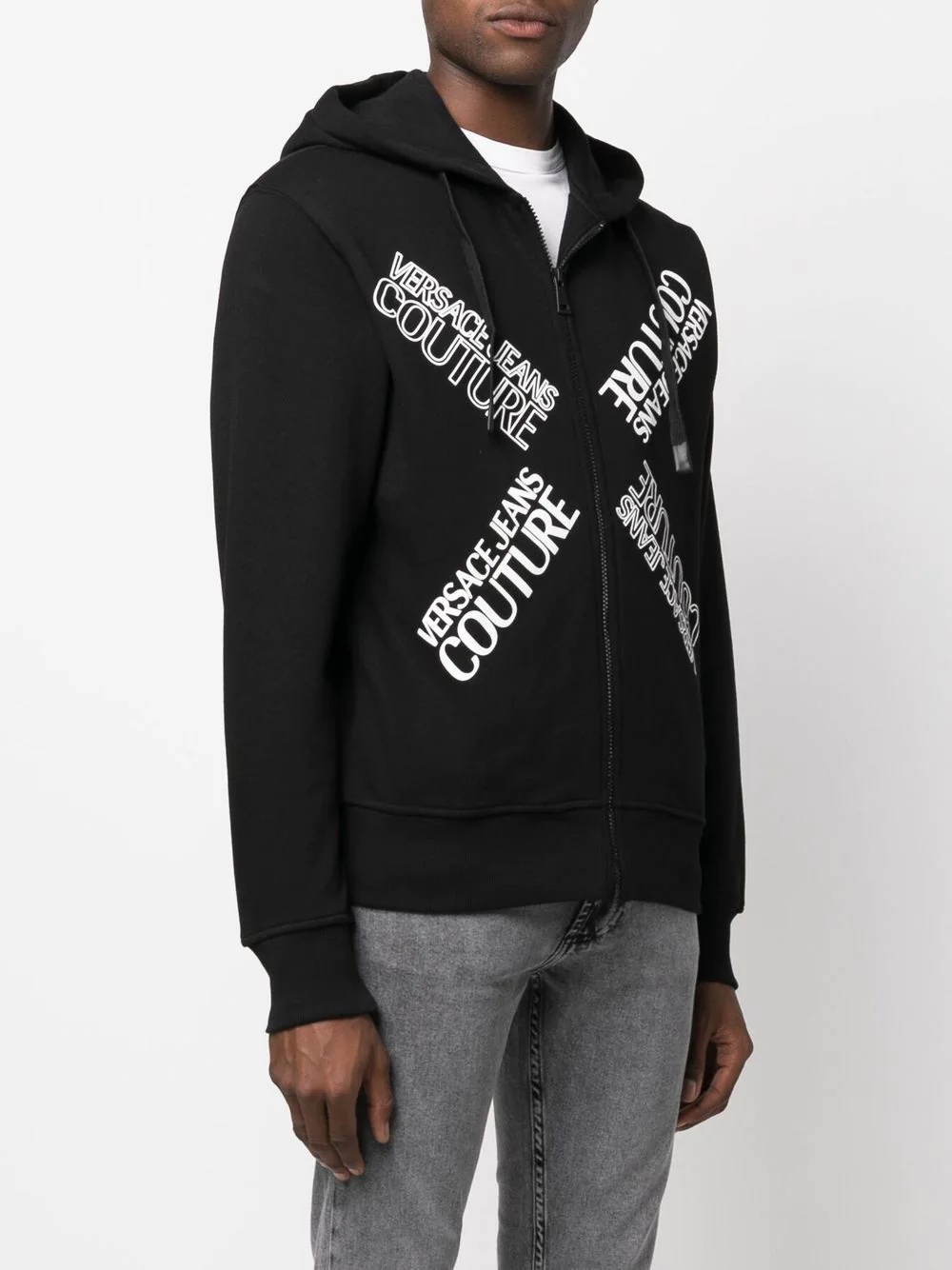 logo-print zip hoodie - 3