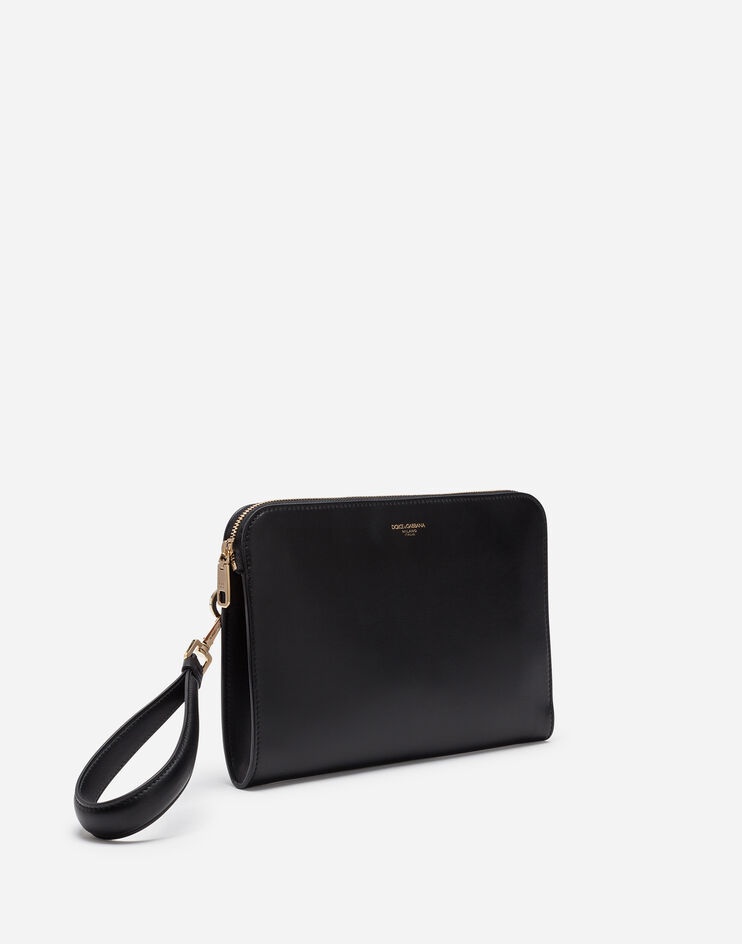 Calfskin Monreale clutch with logo - 2
