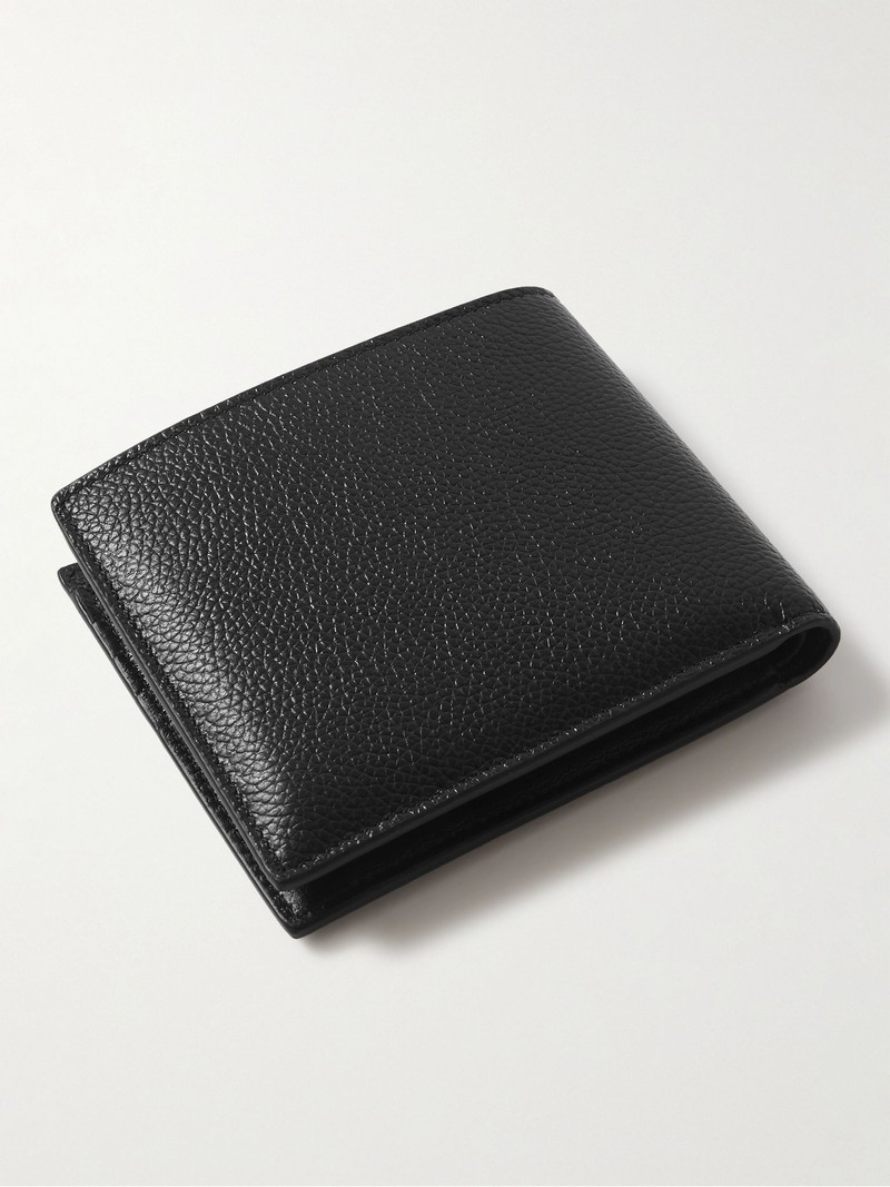 BALENCIAGA Logo-Print Full-Grain Leather Billfold Wallet Black outlook