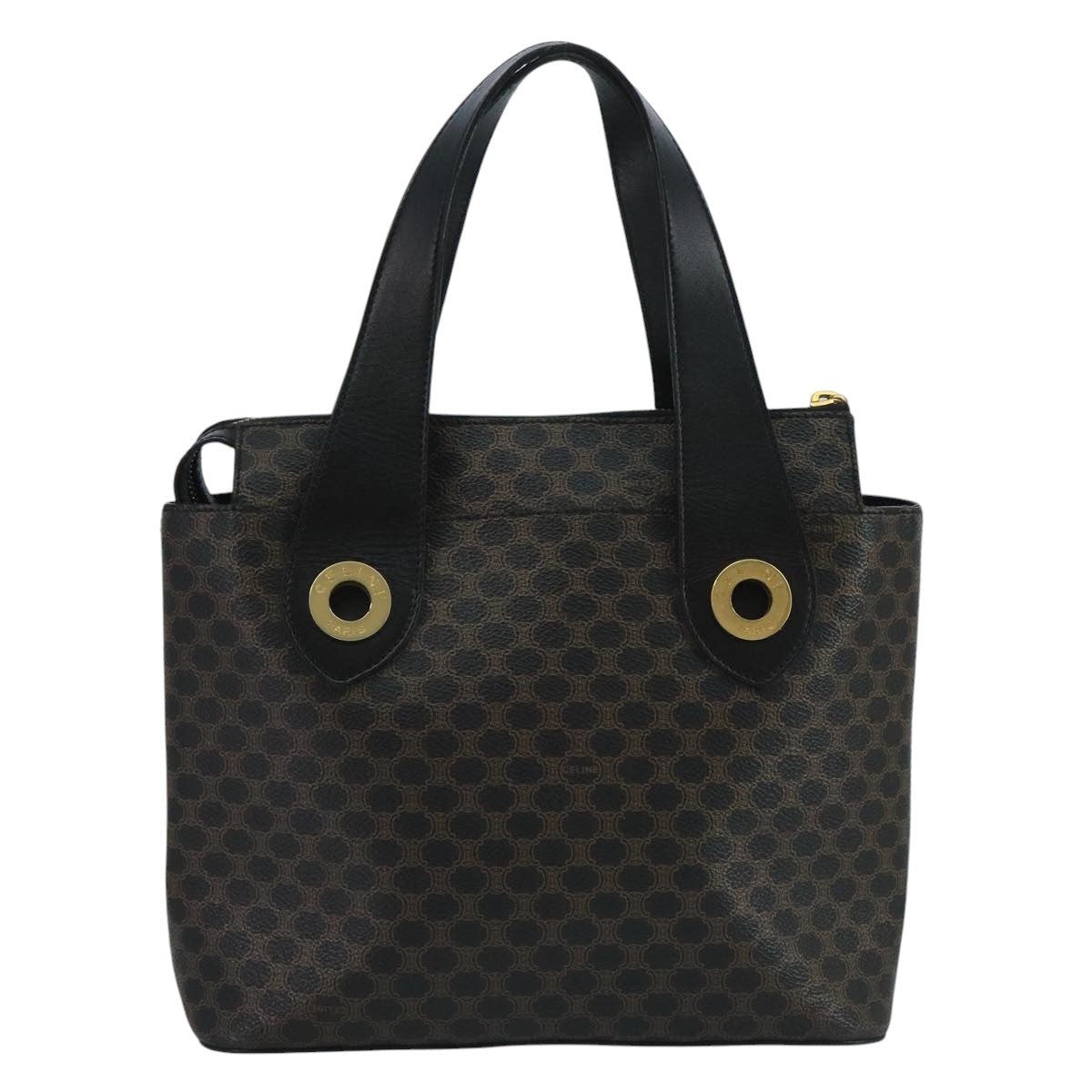 CELINE Macadam Canvas Hand Bag Pvc Black - 3