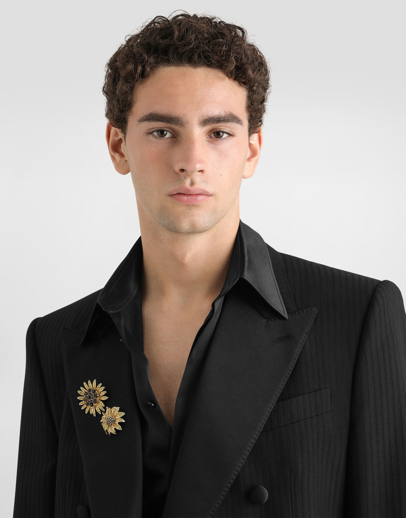 Dolce & Gabbana Sartoria floral brooch with rhinestones outlook