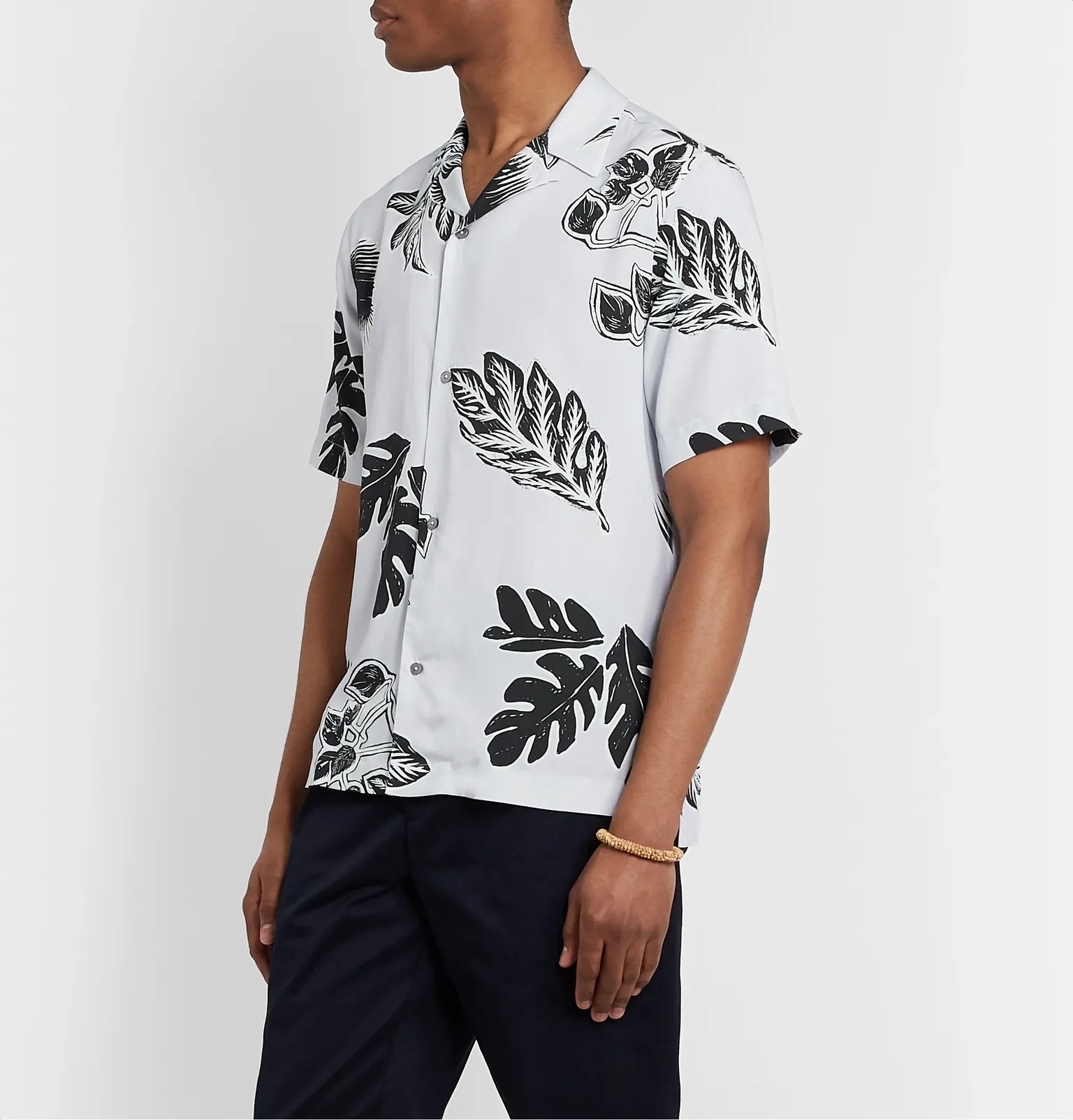 Camp-Collar Printed Woven Shirt - 4