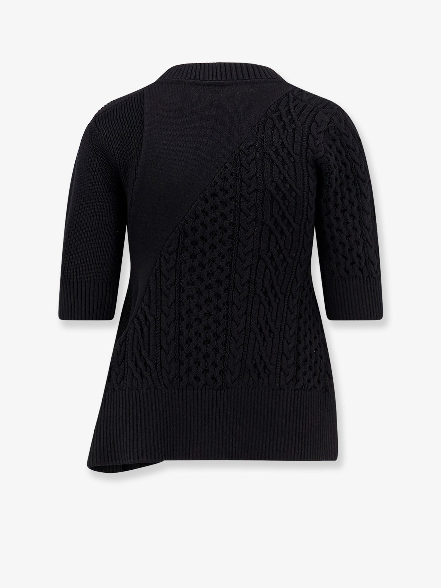 Sacai Women Cotton Blend Asymmetrical Sweater - 2