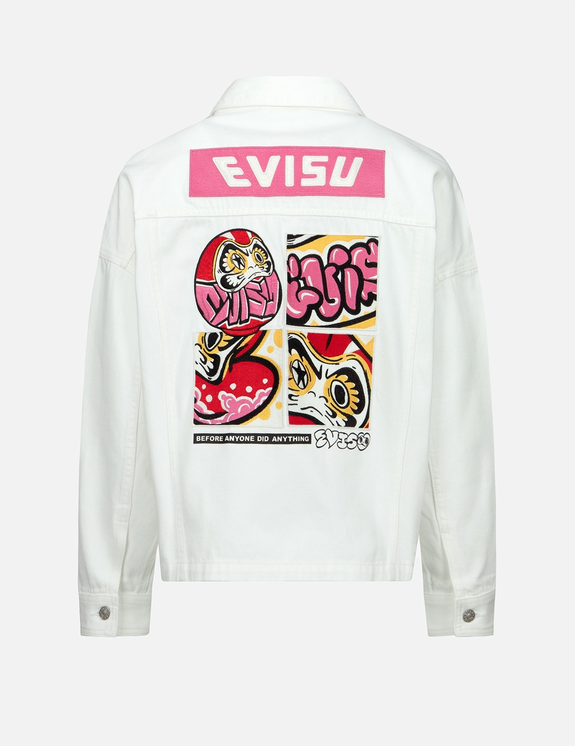 GRAFFITI DARUMA EMBROIDERY ZIP-UP SHIRT JACKET - 1