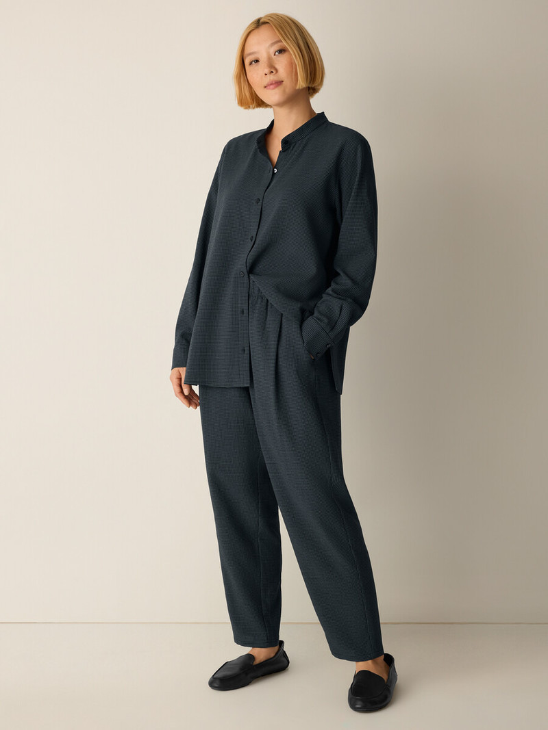 Mini Check Crepe Tapered Pant 7