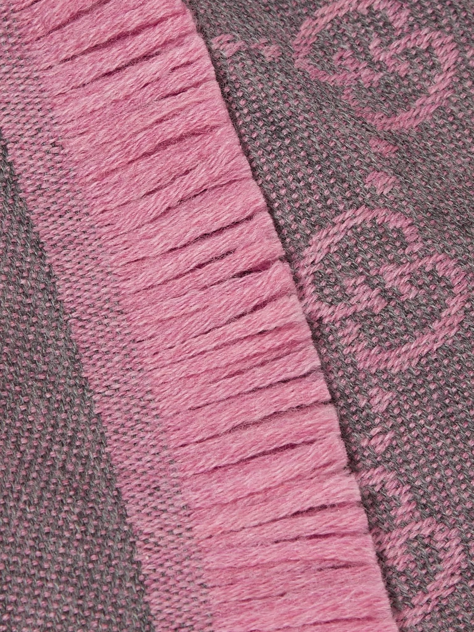 + NET SUSTAIN Sten reversible fringed organic wool-jacquard scarf Pink - 3