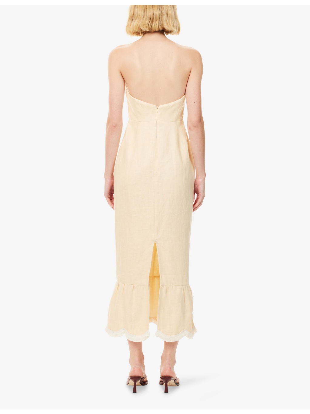 Essie Strapless Linen Midi Dress - 4