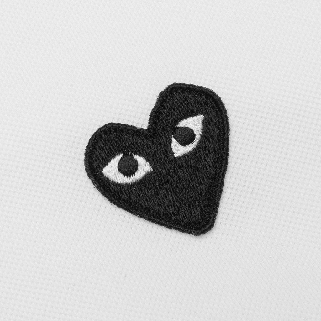 COMME DES GARCONS PLAY BLACK EMBLEM WOMEN'S POLO SHIRT - WHITE - 3