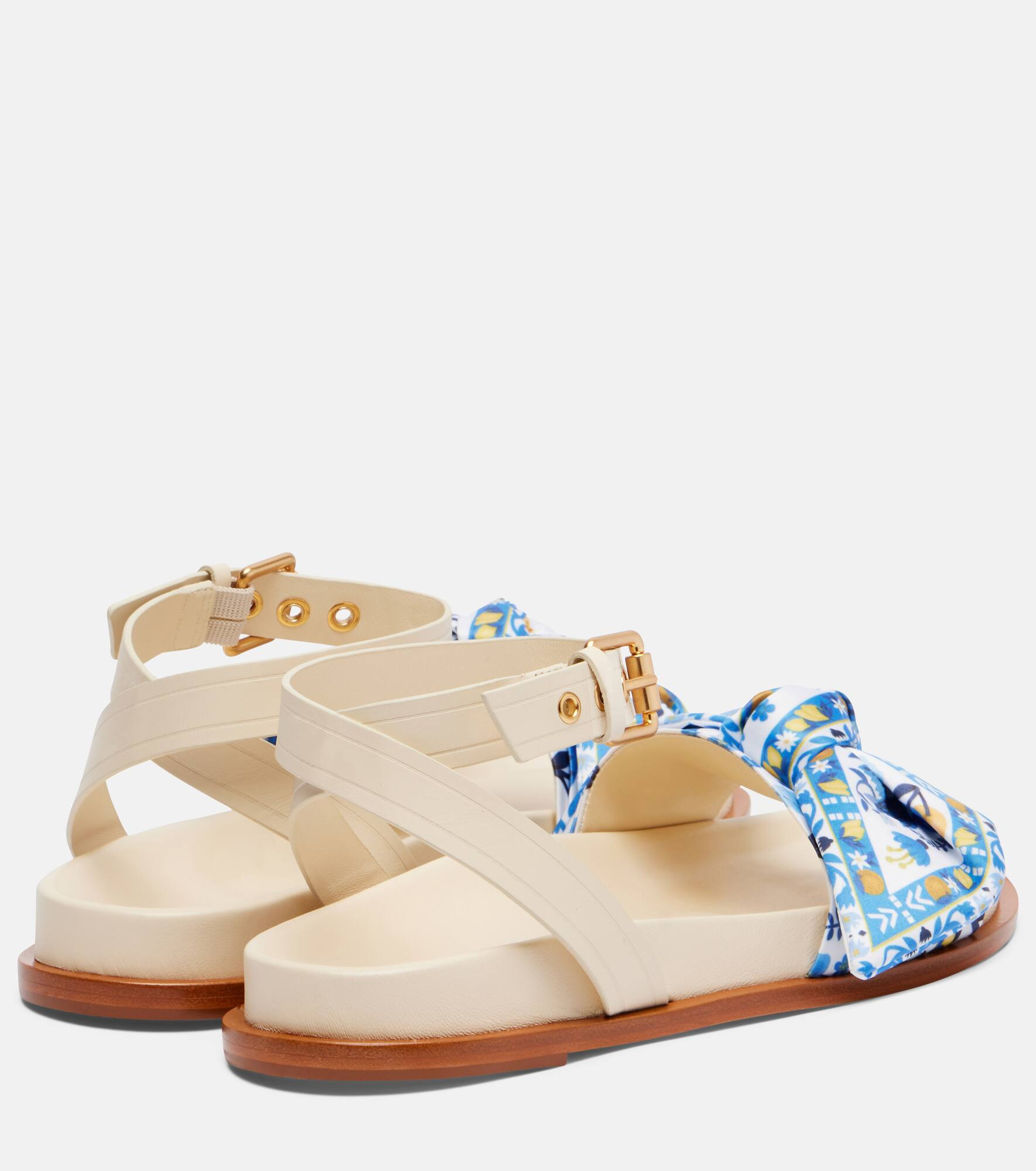 Bow-detail printed sandals - 2