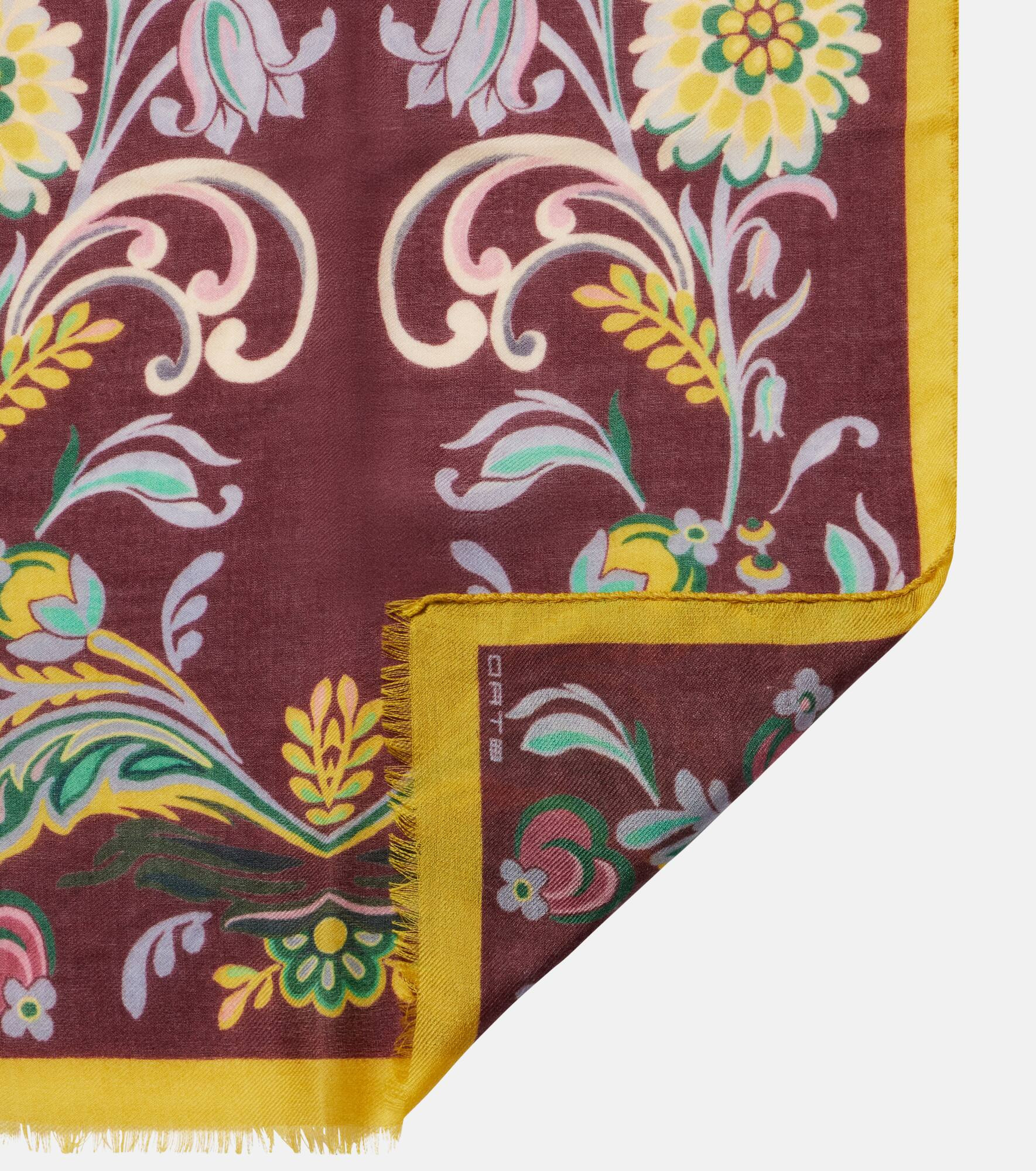 Printed wool cashmere and silk scarf - 5