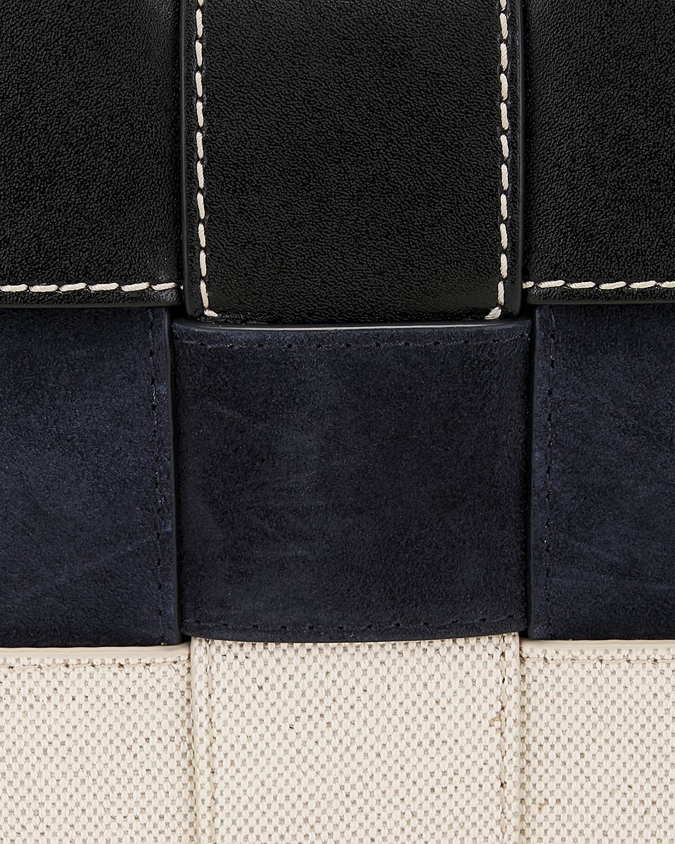 Cassette Intreccio Stitch Canvas And Suede Bag - 6