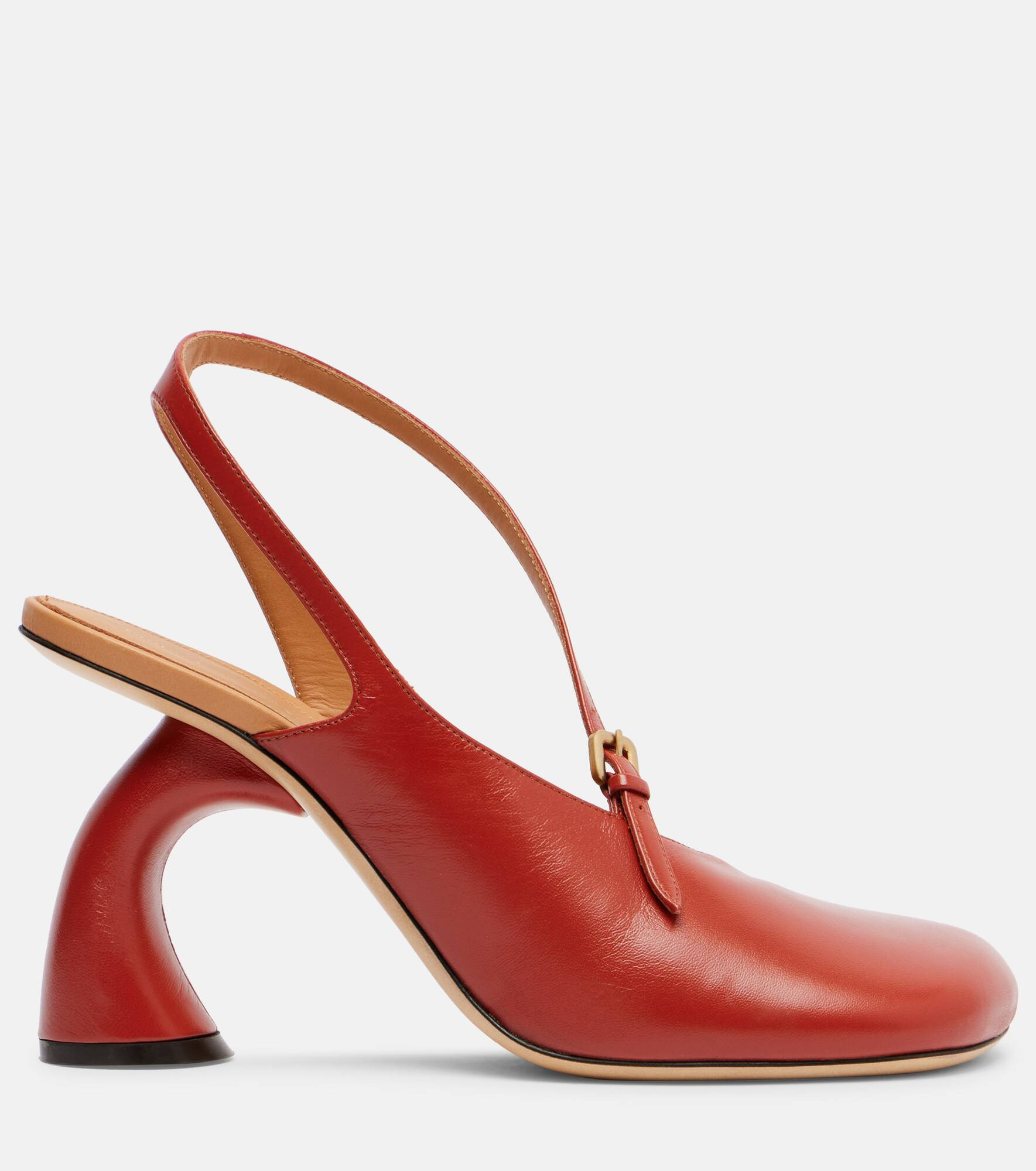95 leather slingback pumps - 4
