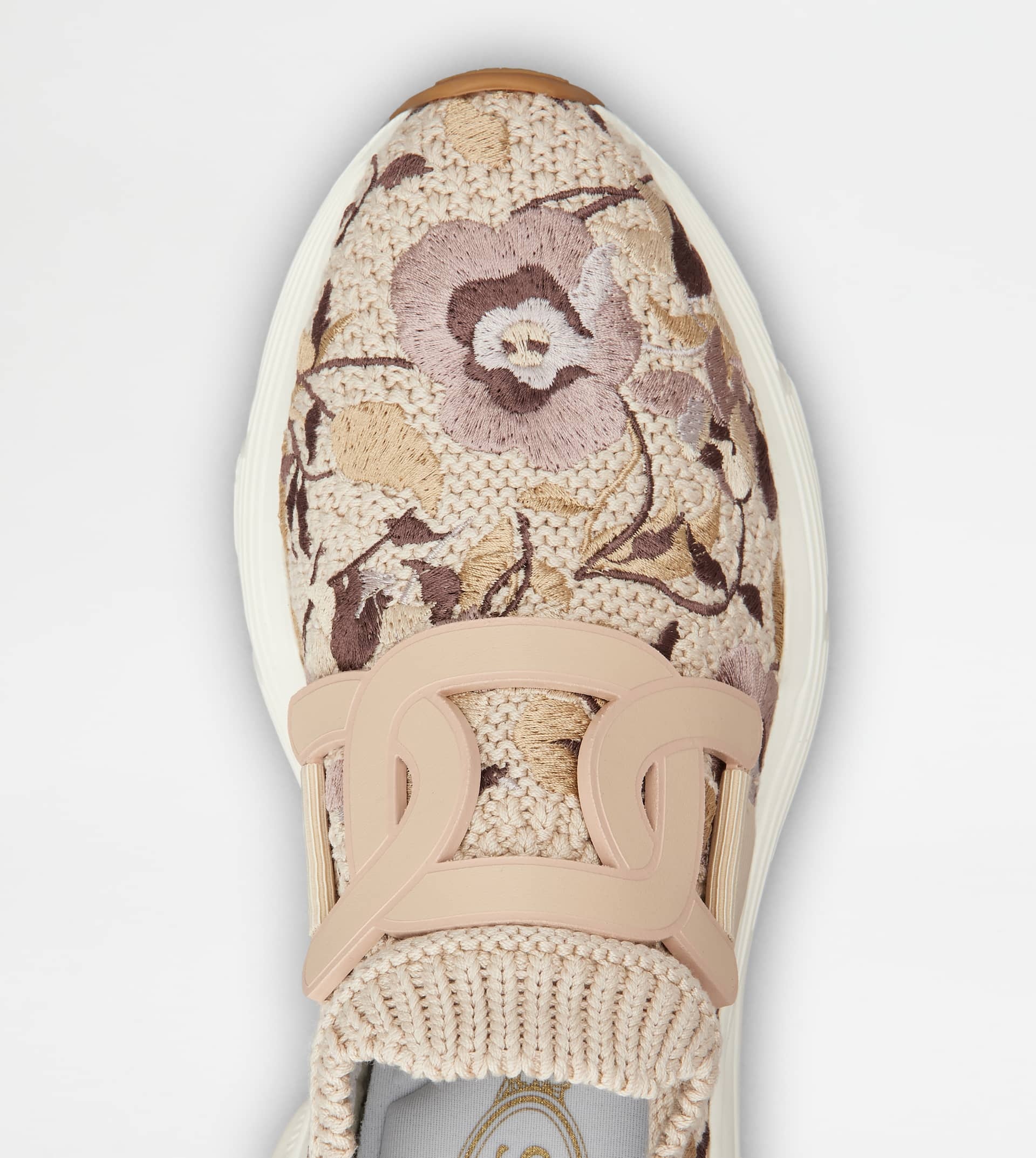 KATE SLIP-ON SNEAKERS IN FABRIC - BEIGE, BROWN - 4