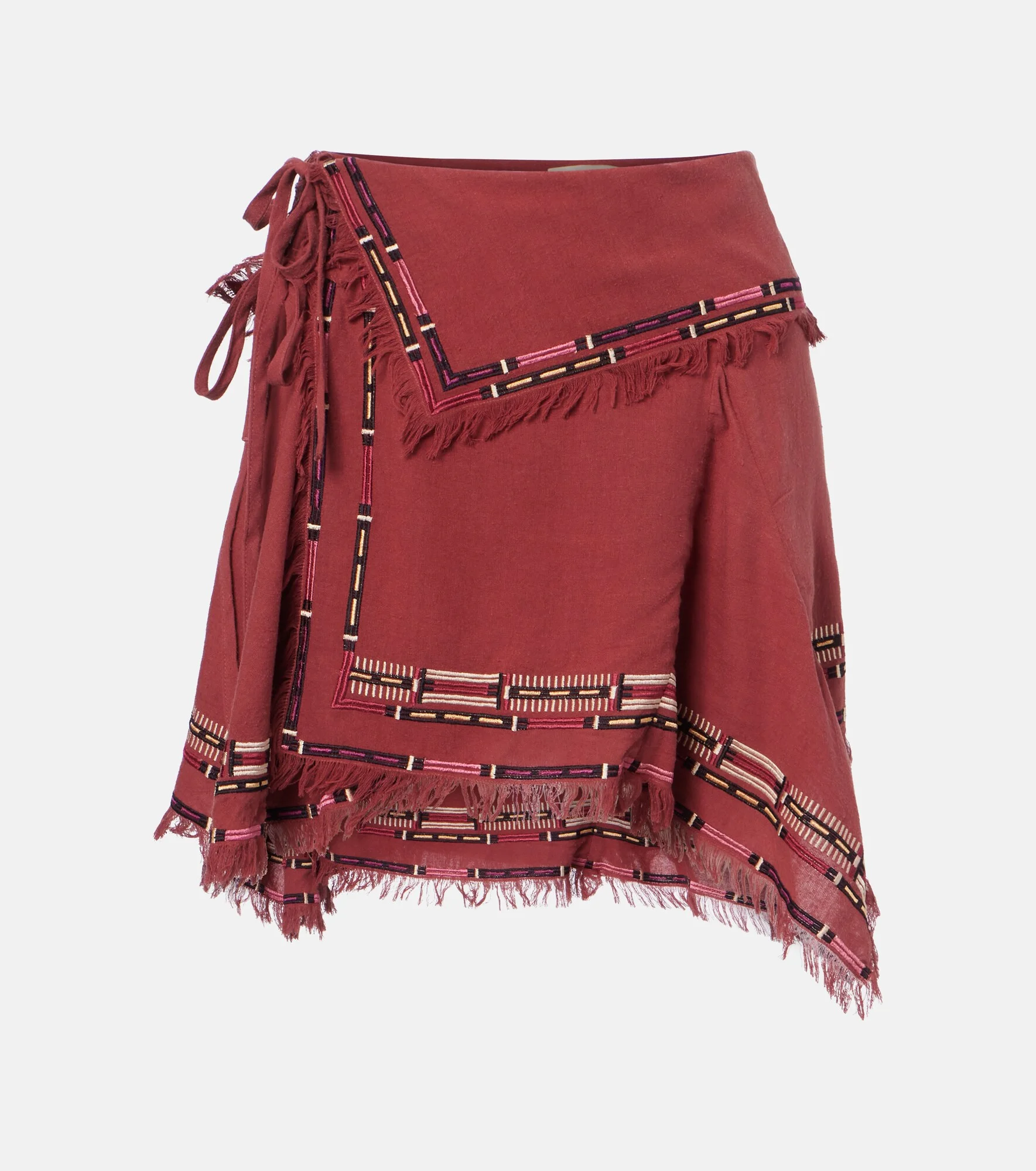 Feriel embroidered silk wrap miniskirt - 1