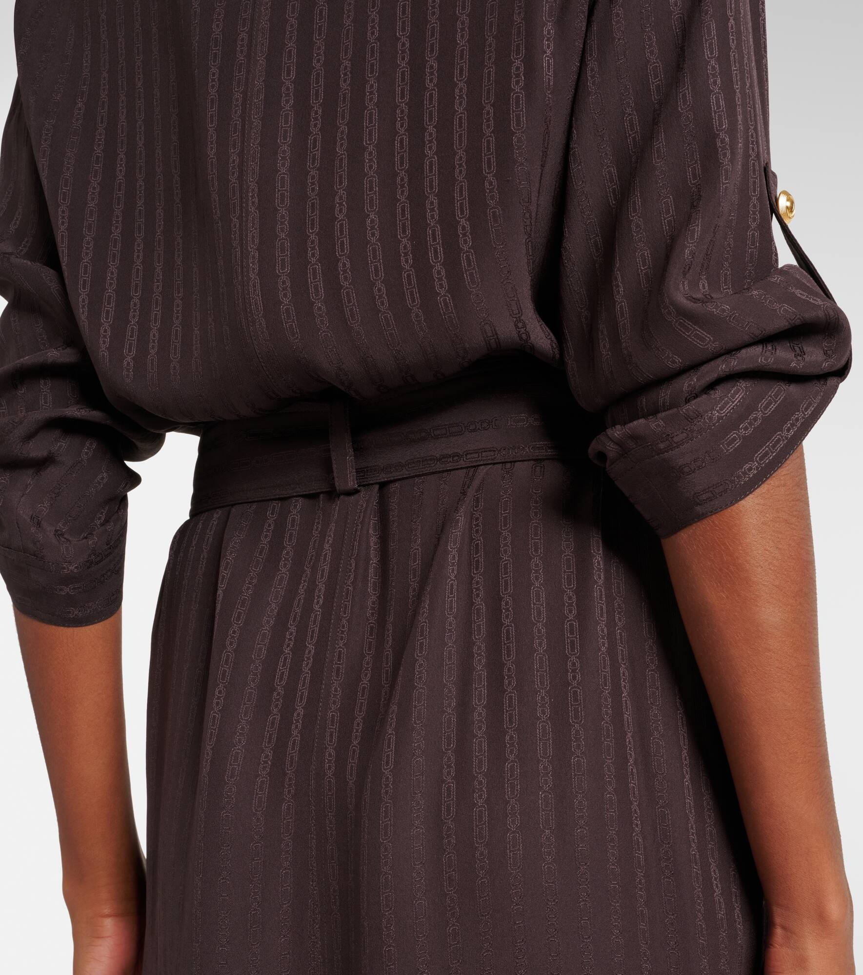 Striped belted shirt dress - 5