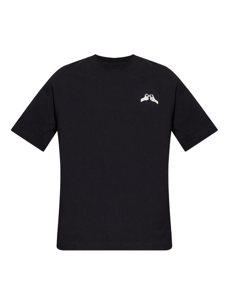 Saflorian hand-motif organic-cotton T-shirt 1