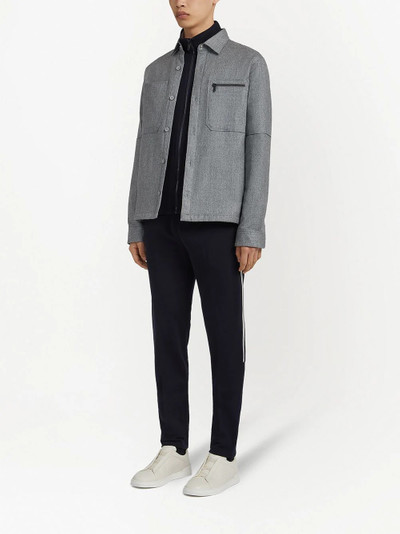 Z Zegna stripe-trim merino-blend jacket outlook