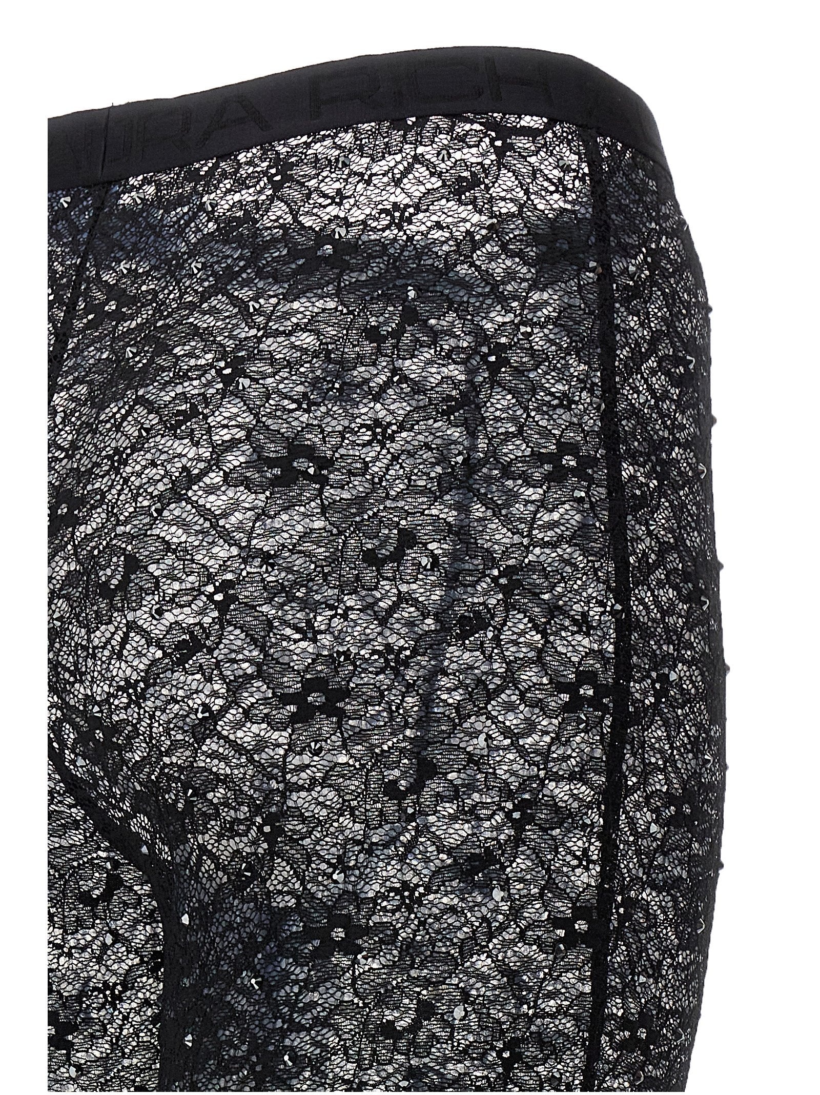 Alessandra Rich Alessandra Rich Rhinestone Lace Leggings