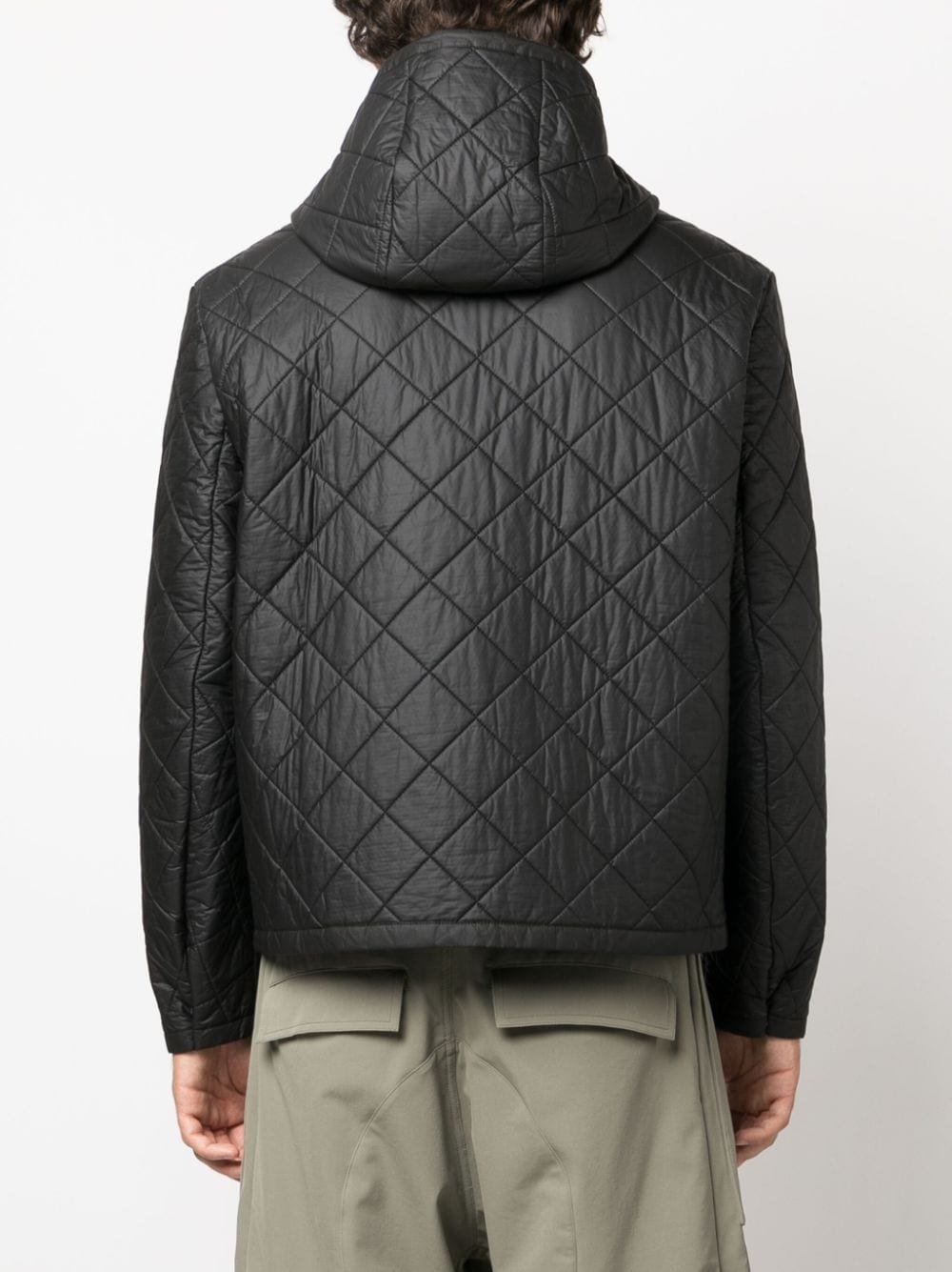 diamond-quilted hooded jacket - 4