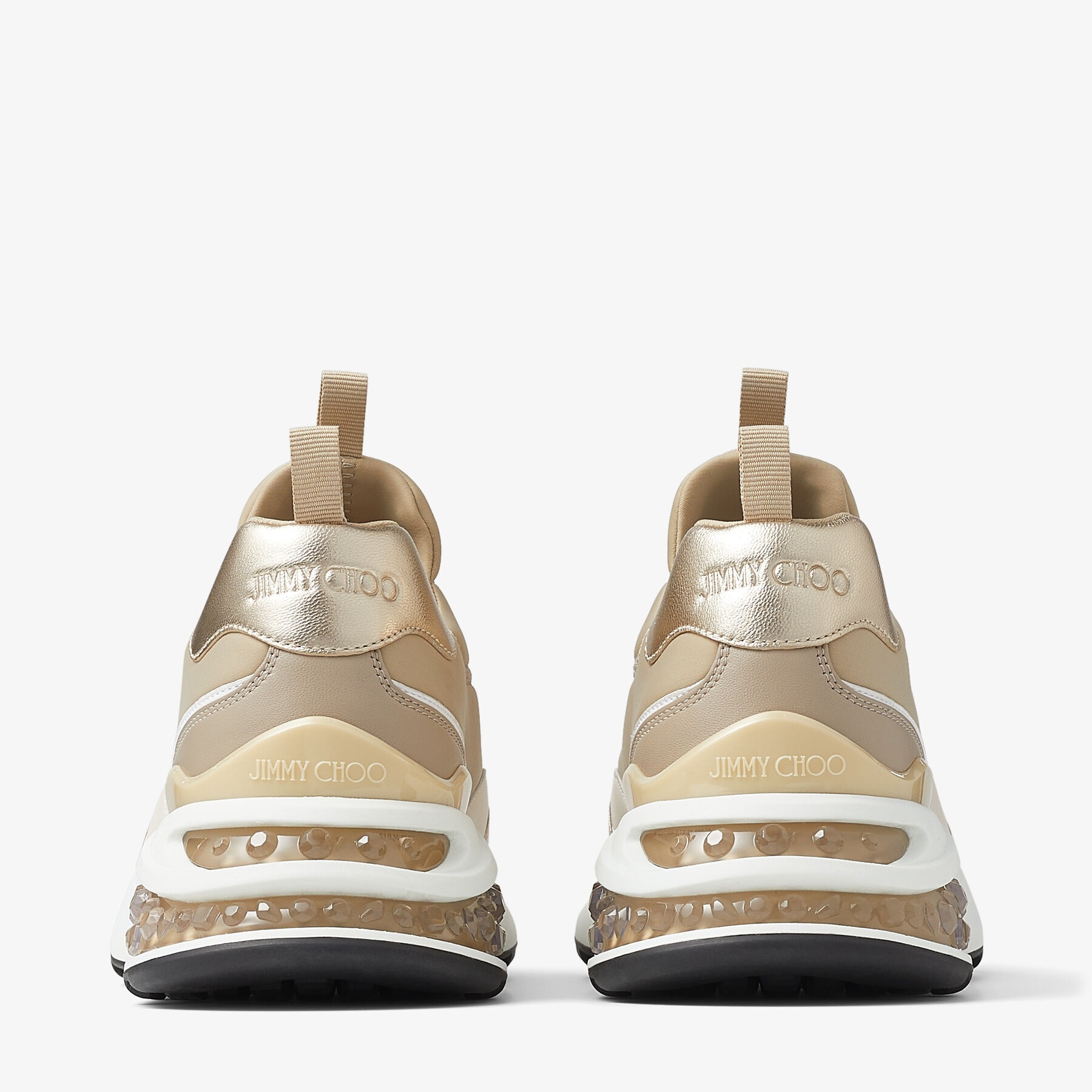 Memphis/F
Stone Neoprene and Champagne Leather Low-Top Trainers - 7