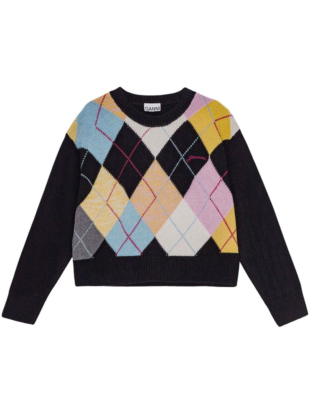 Ganni Women Argyle Sweater - 1