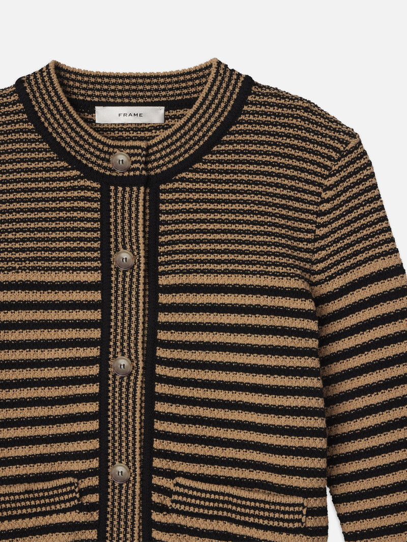 Compact Stripe Cardi in Tan Multi 3