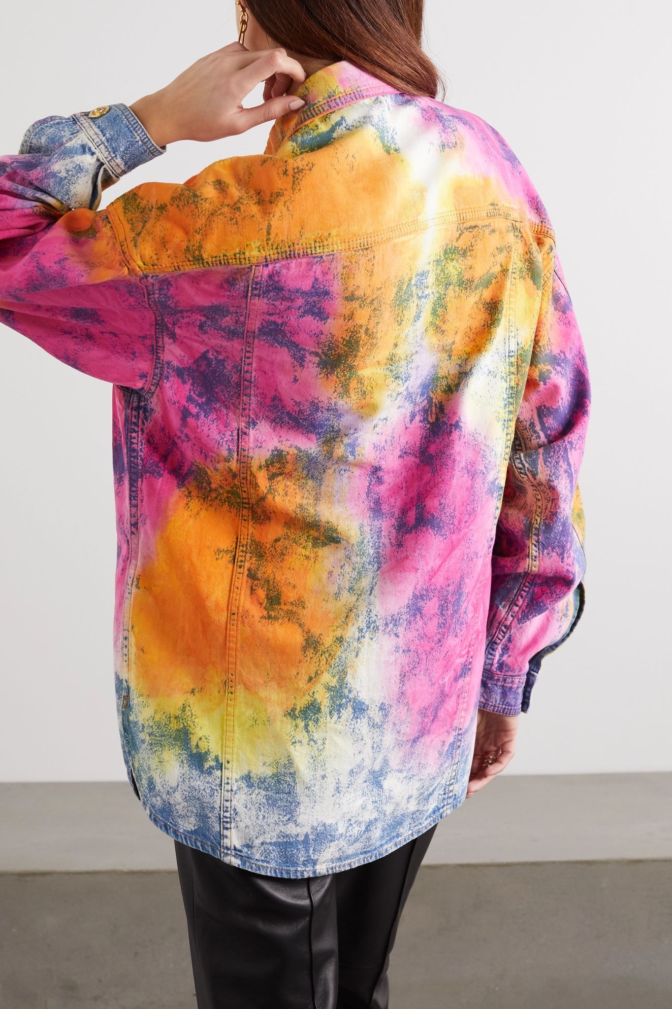 Oversized tie-dyed denim shirt - 4