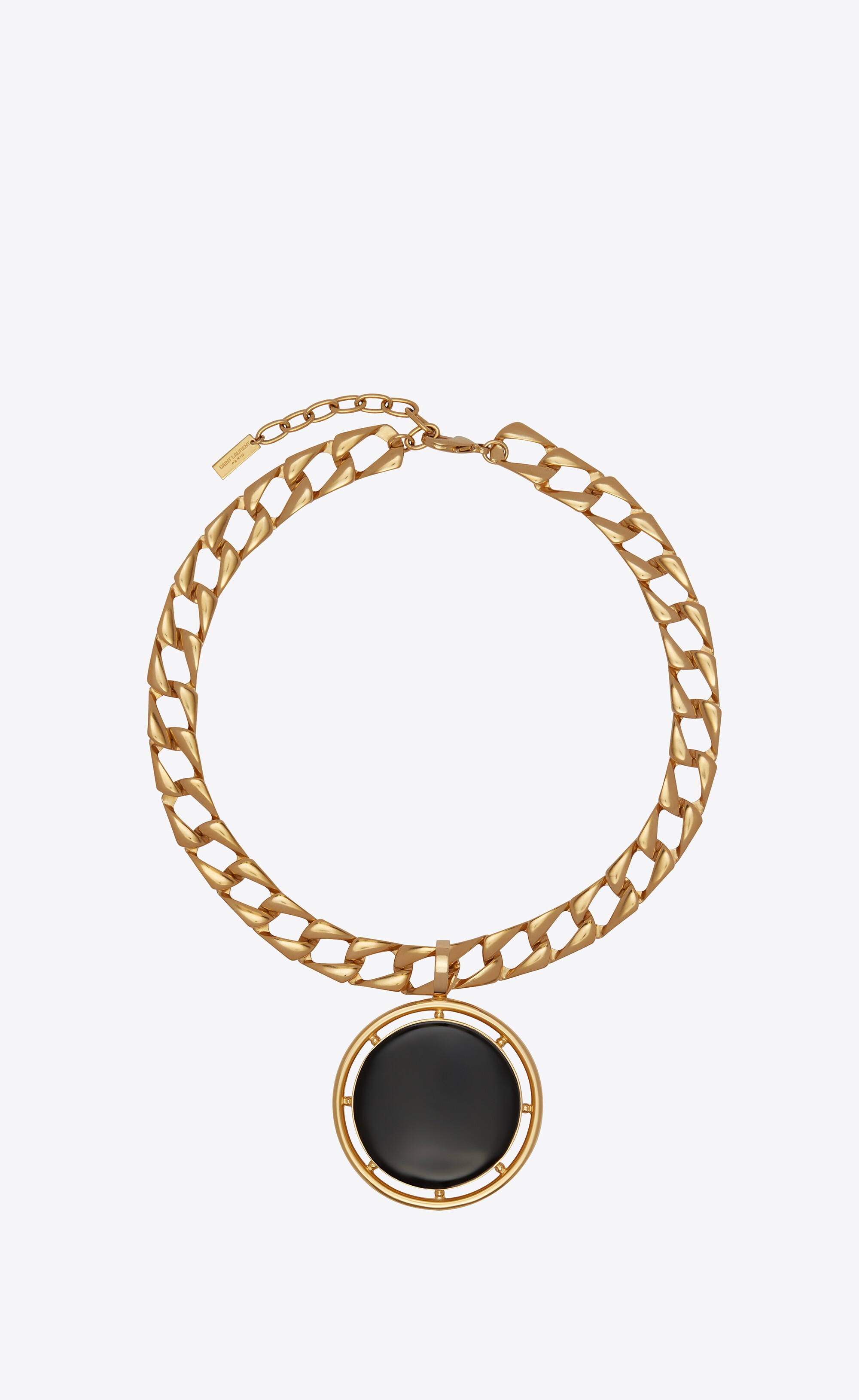 medallion pendant necklace in metal and enamel - 1
