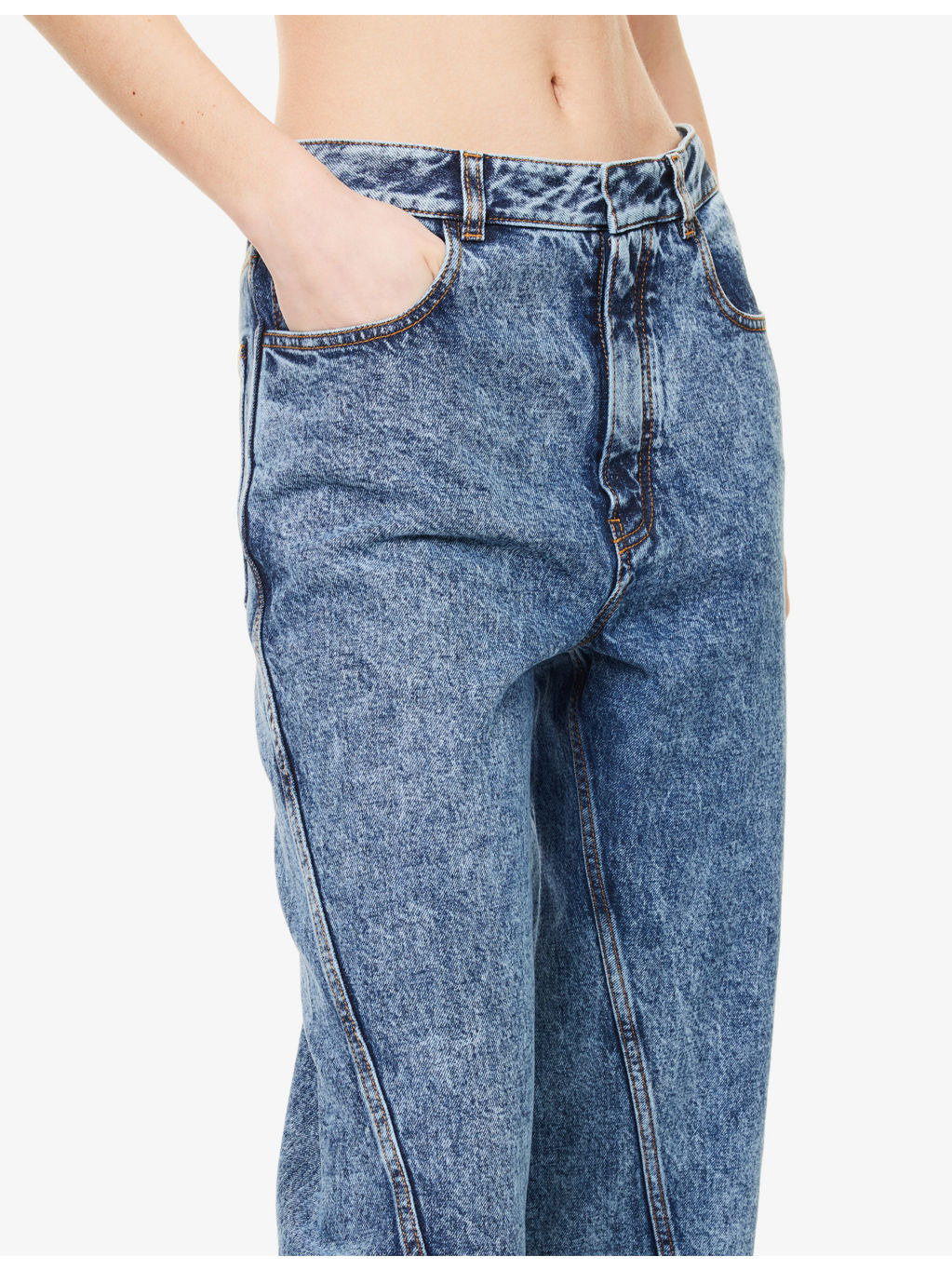 Twisted Straight-Leg Denim Jeans - 5