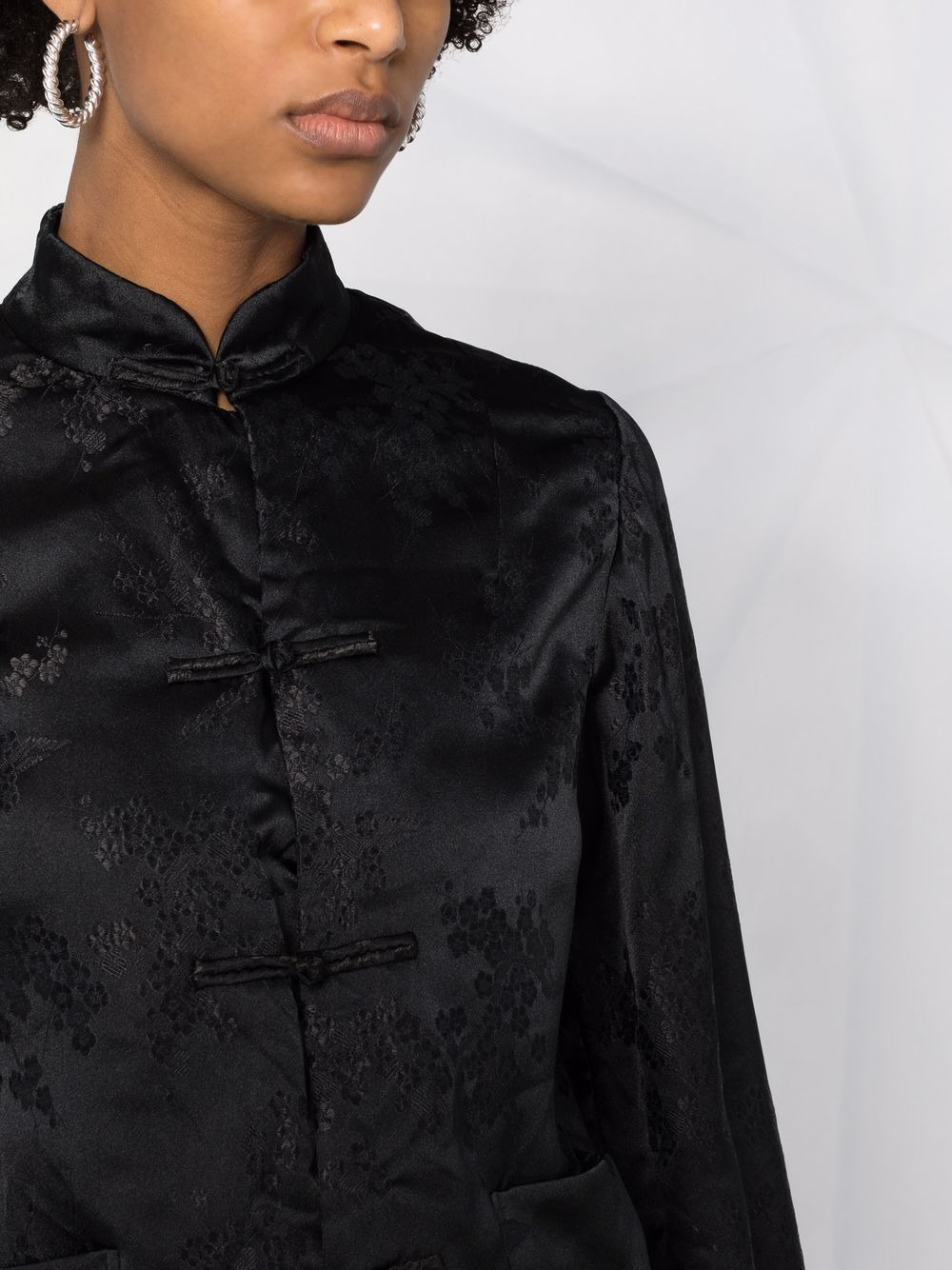 floral-jacquard shirt - 3