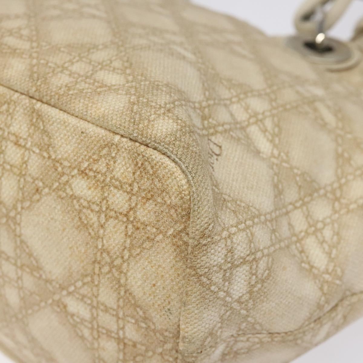 DIOR Canage Hand Bag Coated Canvas Beige Silver - 12