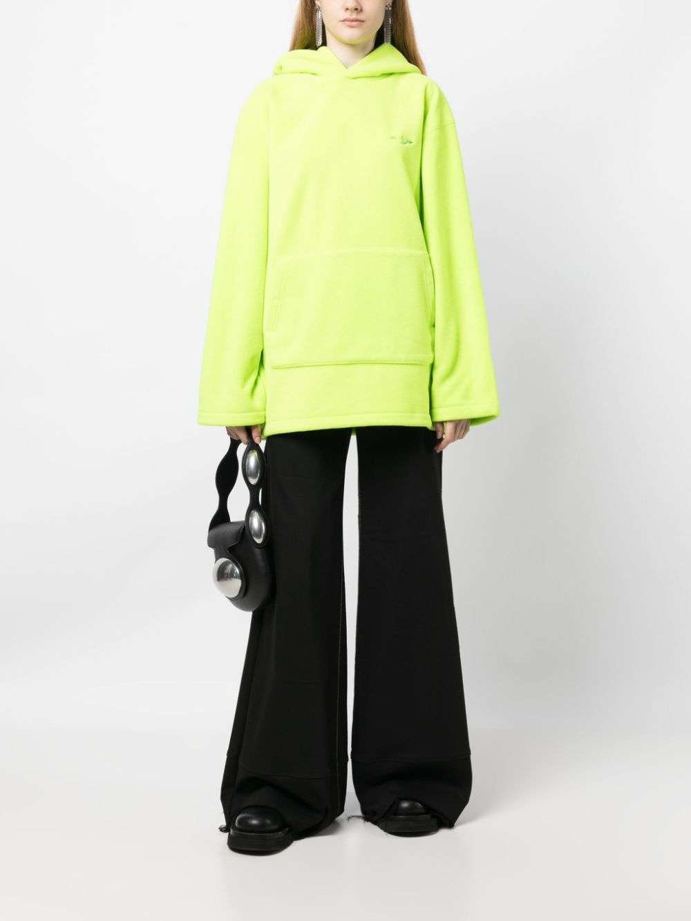 logo-embroidered cotton hoodie - 2