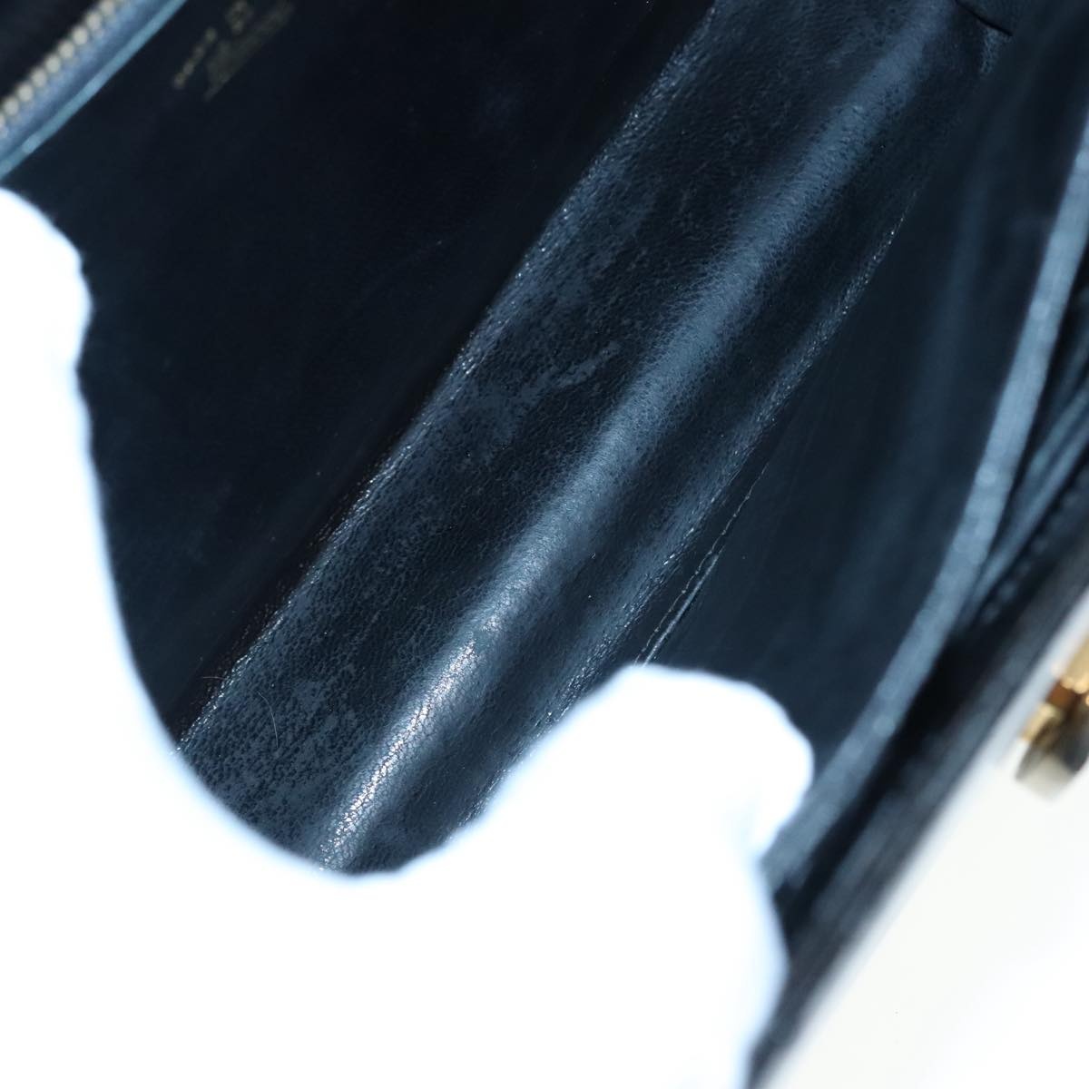 GUCCI Hand Bag Enamel Black Gold - 12