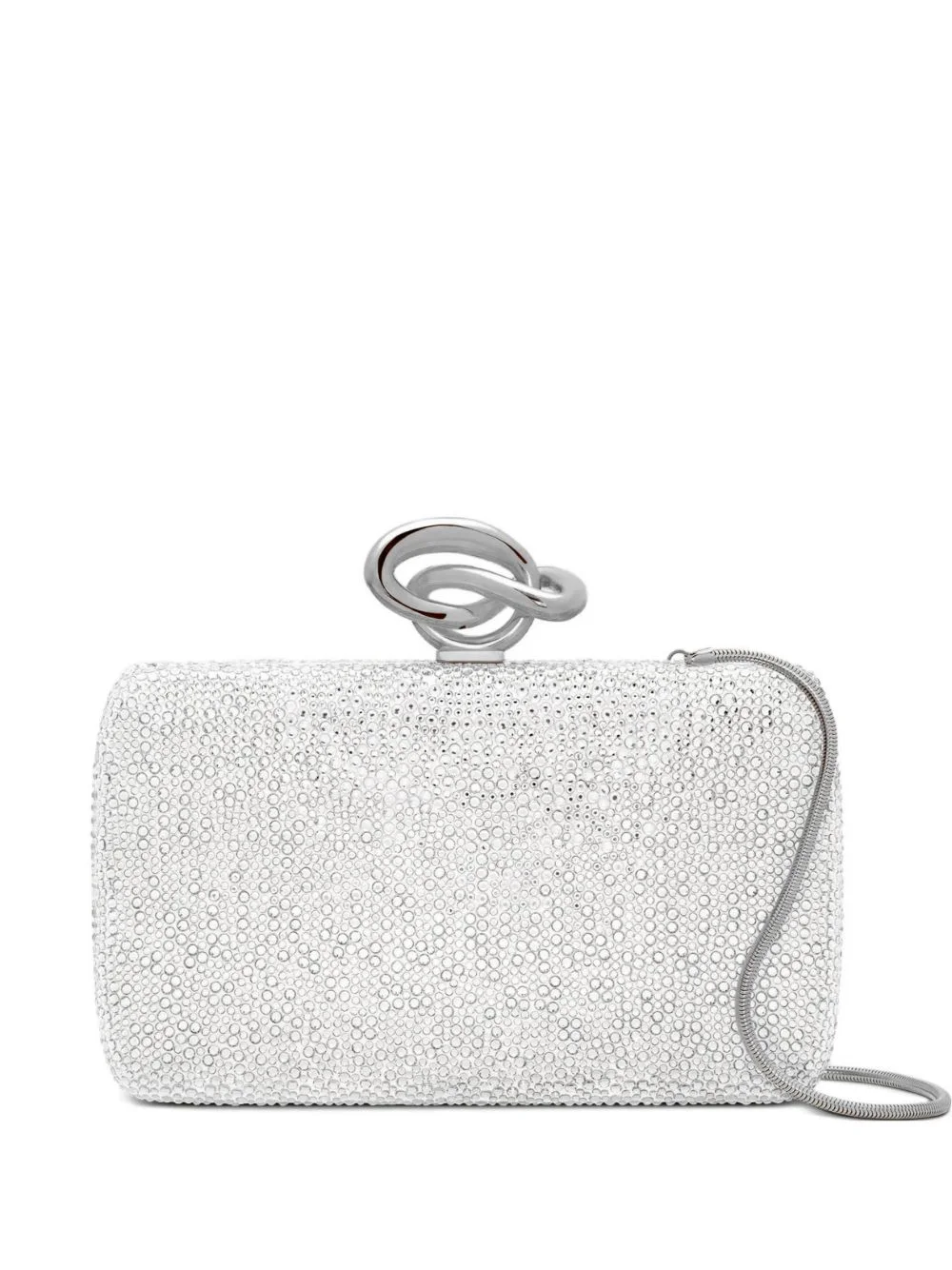 crystal-embellishment clutch bag - 1