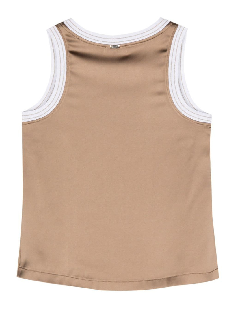 Herno sleeveless satin-finish top outlook