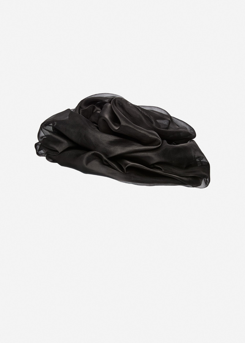 Oversized organza draped hat in black 1