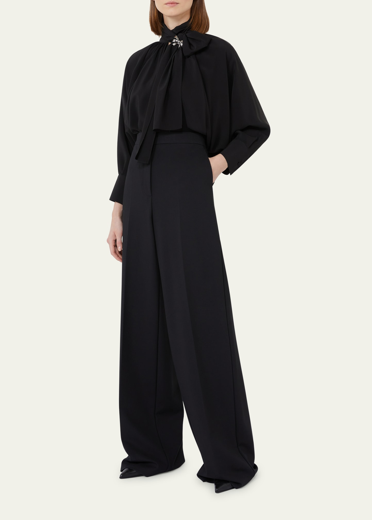 Biada Wide-Leg Crepe Pants - 2