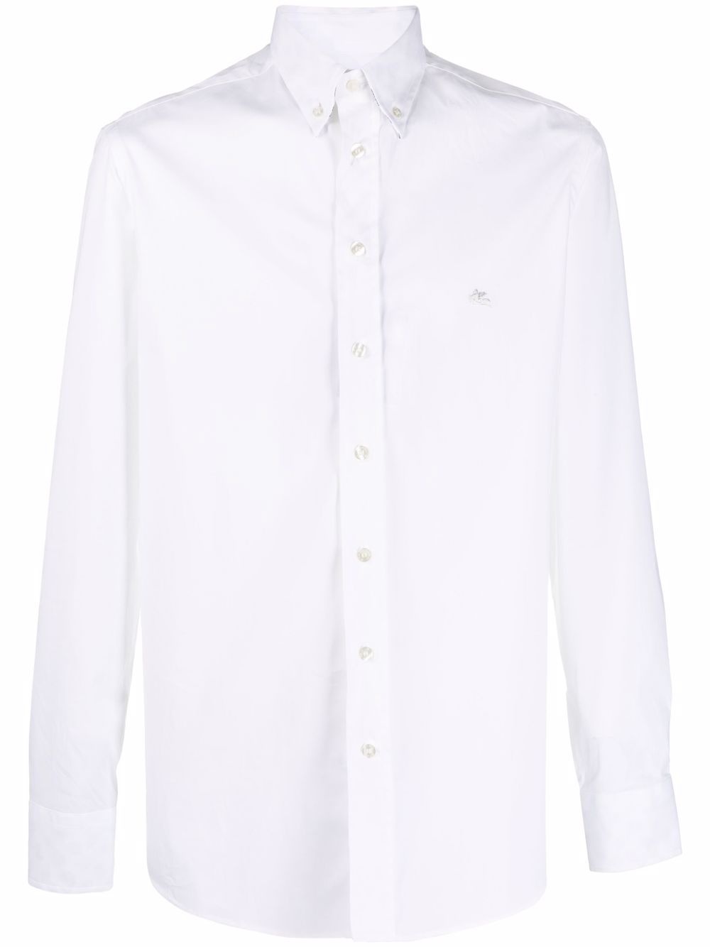 logo-embroidered cotton shirt - 1