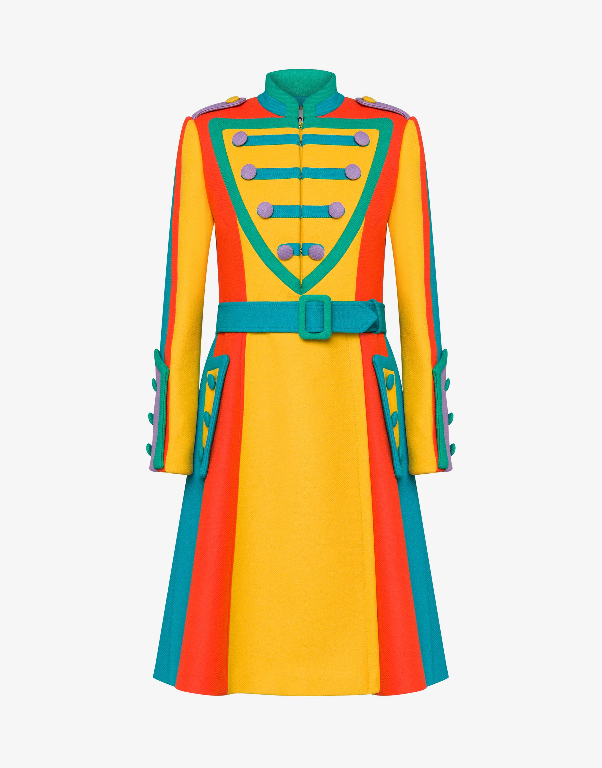 COLOUR BLOCK CLOTH COAT - 1