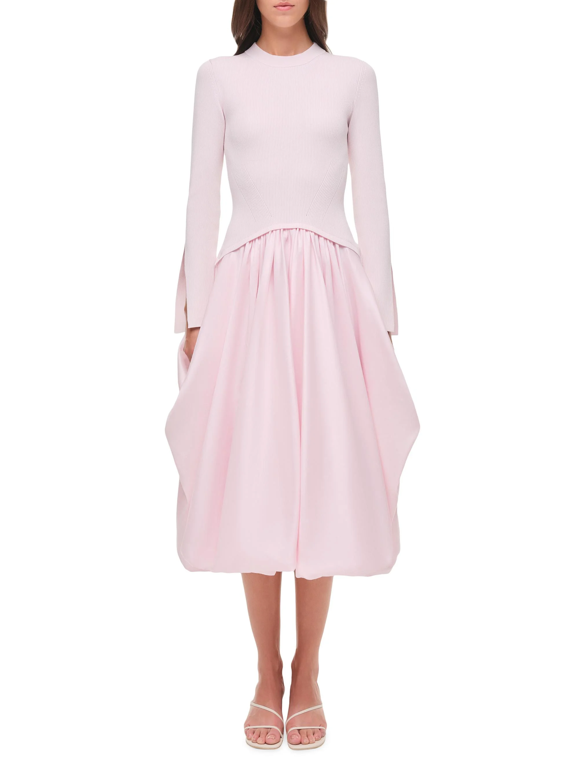 Women's Kenlie Mixed-Media Midi-Dress - Blush - 1