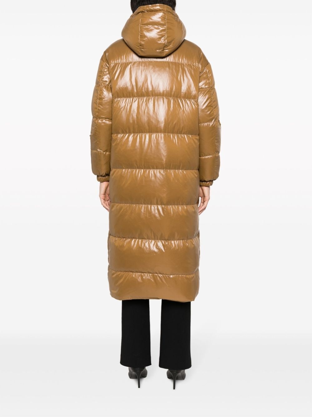 logo-print padded down coat - 4