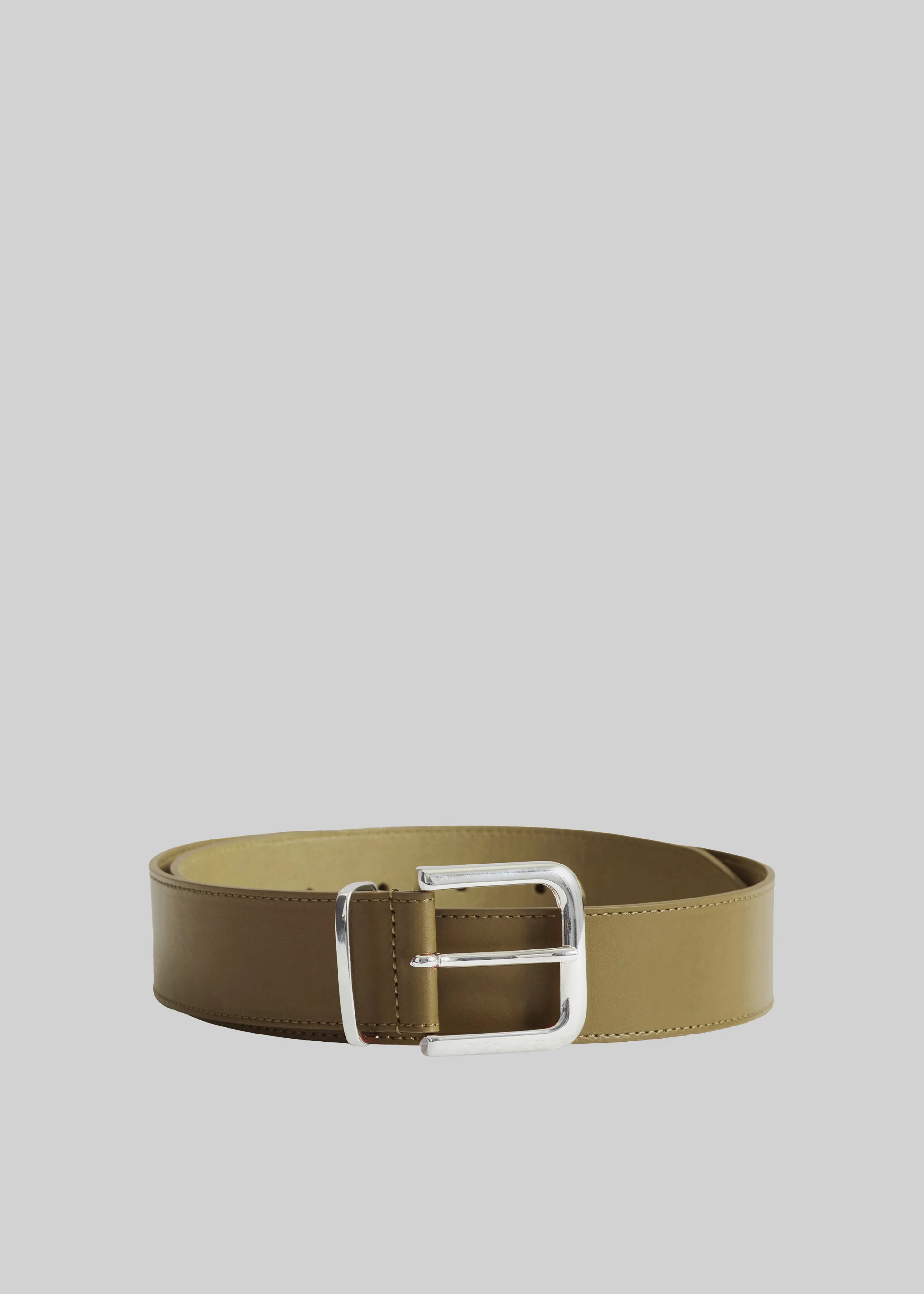 Sarno Leather Belt - Army Green - 1