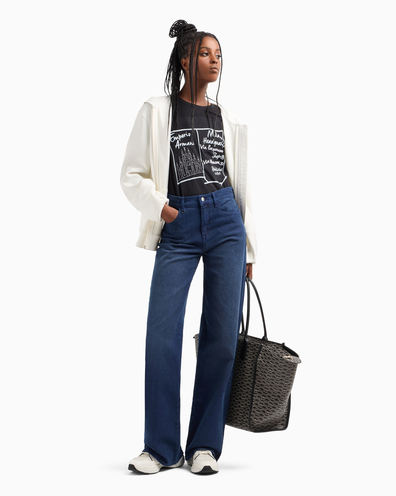 EMPORIO ARMANI J7E mid-rise straight-leg jeans in piece-dyed cotton drill outlook