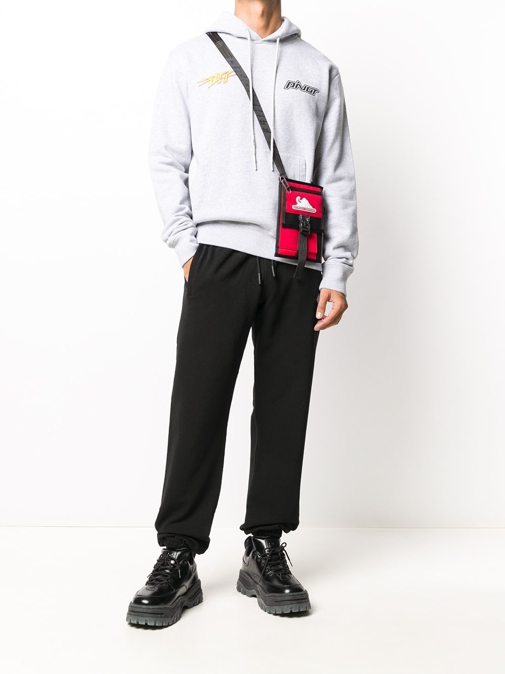 logo-embroidered drawstring track pants - 2