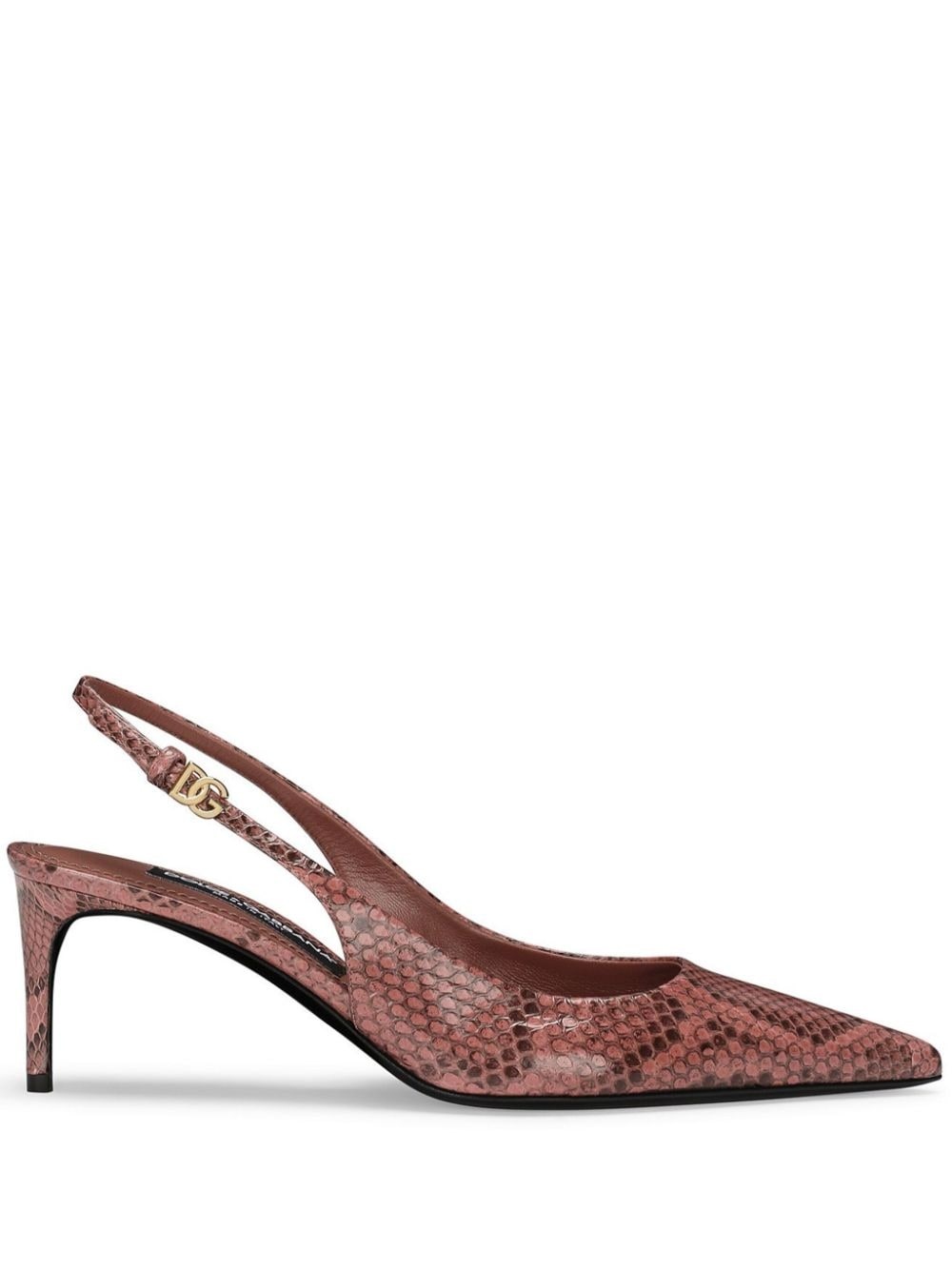 snakeskin-effect slingback pumps - 1